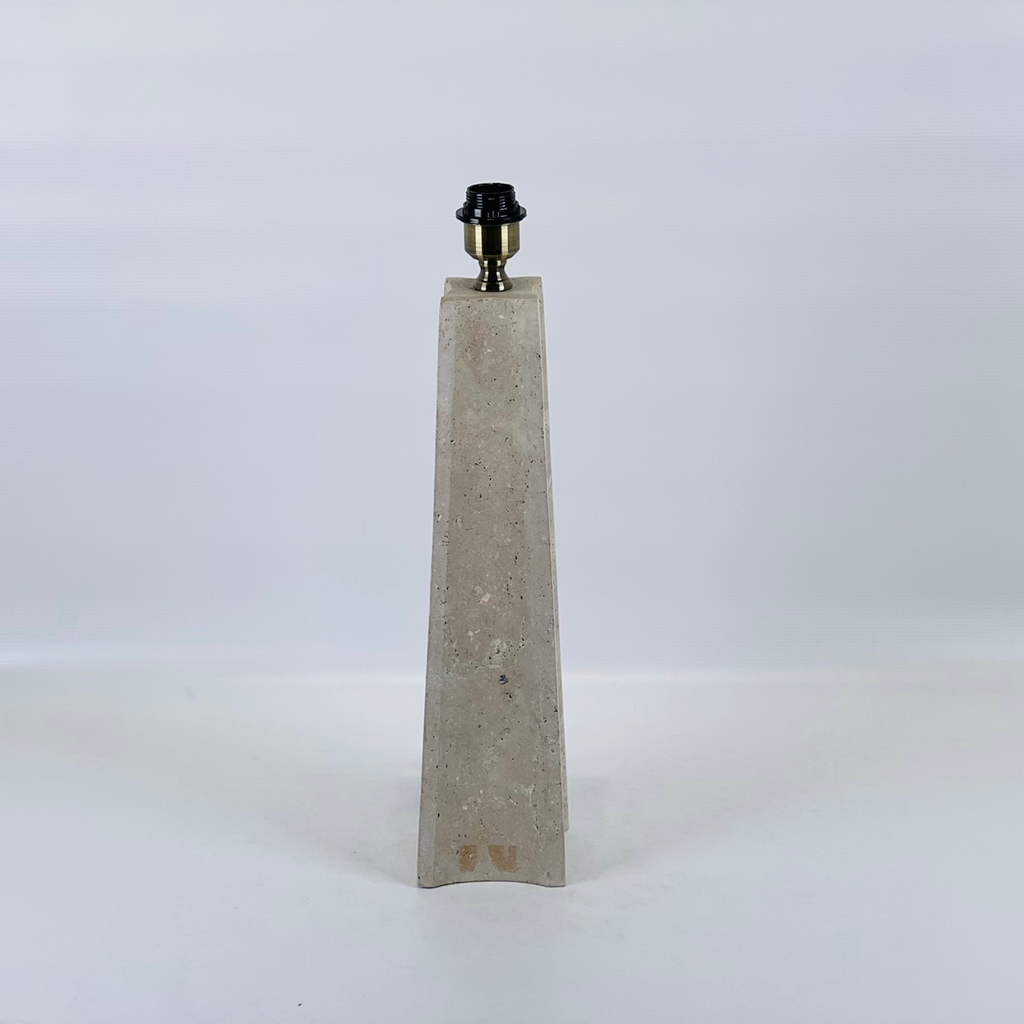 Tall Curved Bottom Travertine Table Lamp