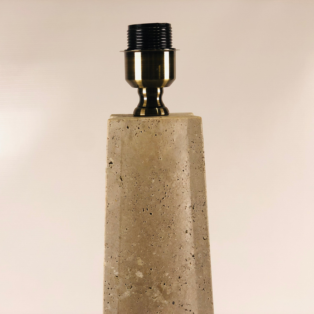 Tall Curved Bottom Travertine Table Lamp