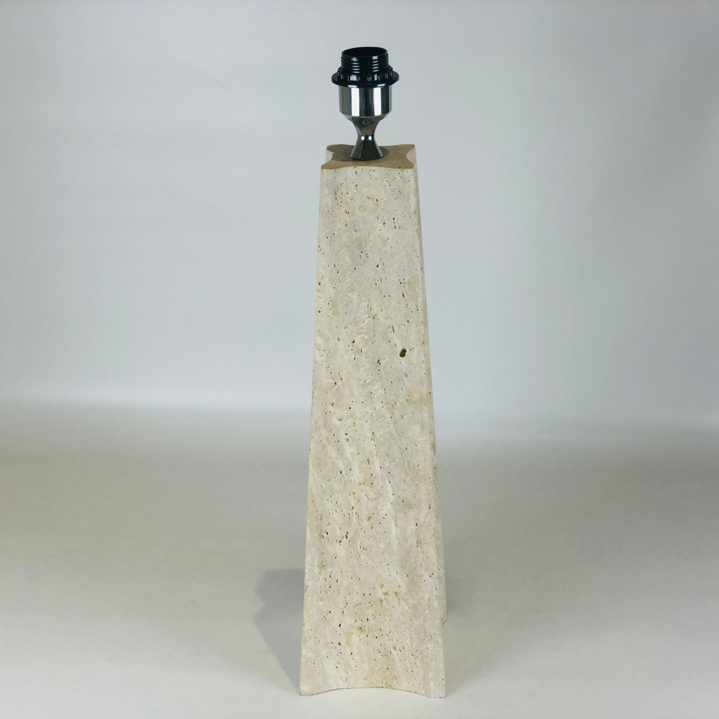 Tall Curved Bottom Travertine Table Lamp