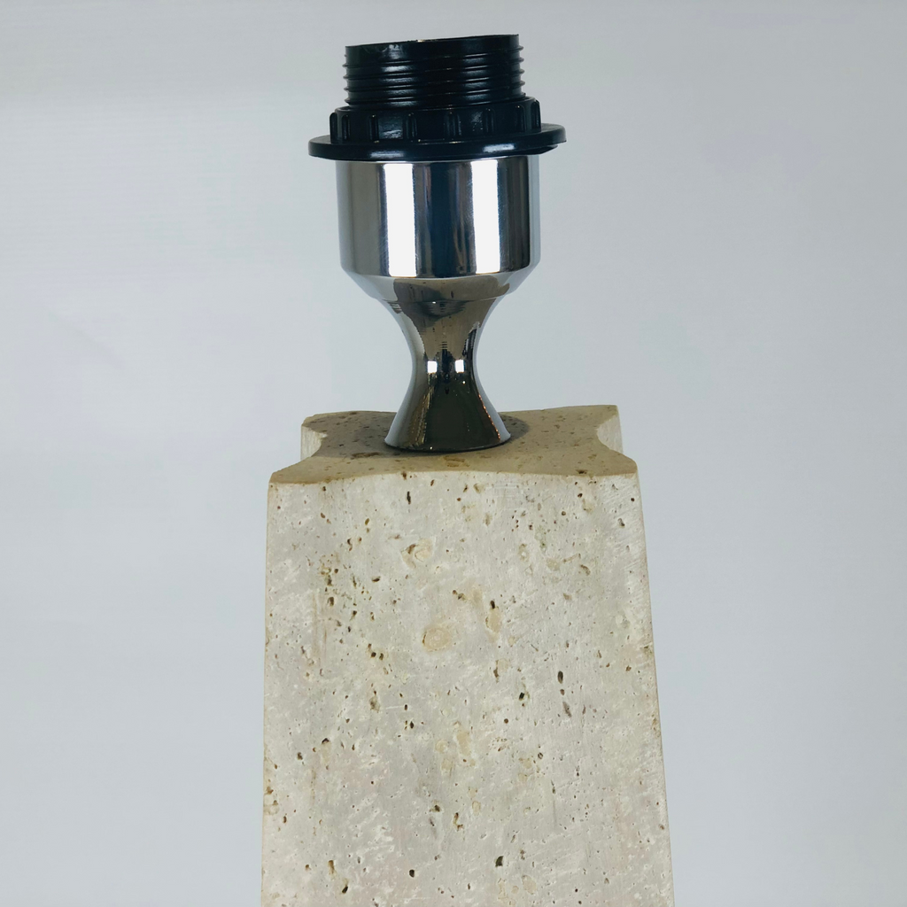 Tall Curved Bottom Travertine Table Lamp