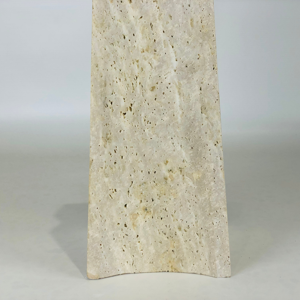 Tall Curved Bottom Travertine Table Lamp