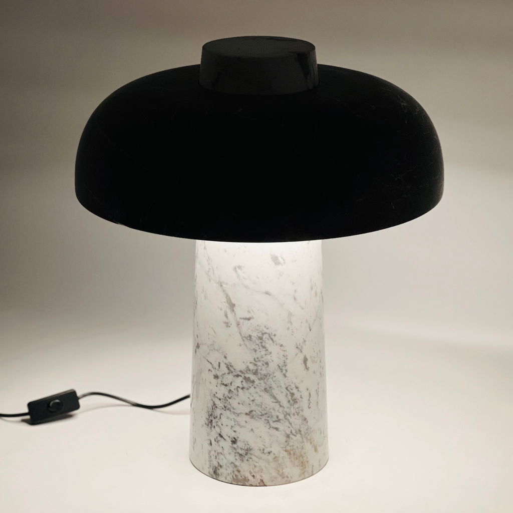 Dome Black Streaked Table Lamp