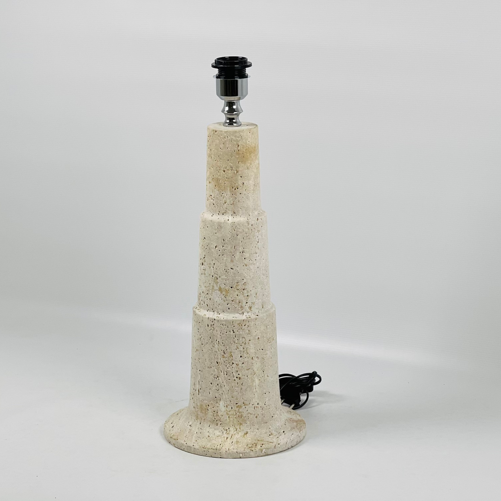 Stepped Travertine Table Lamp