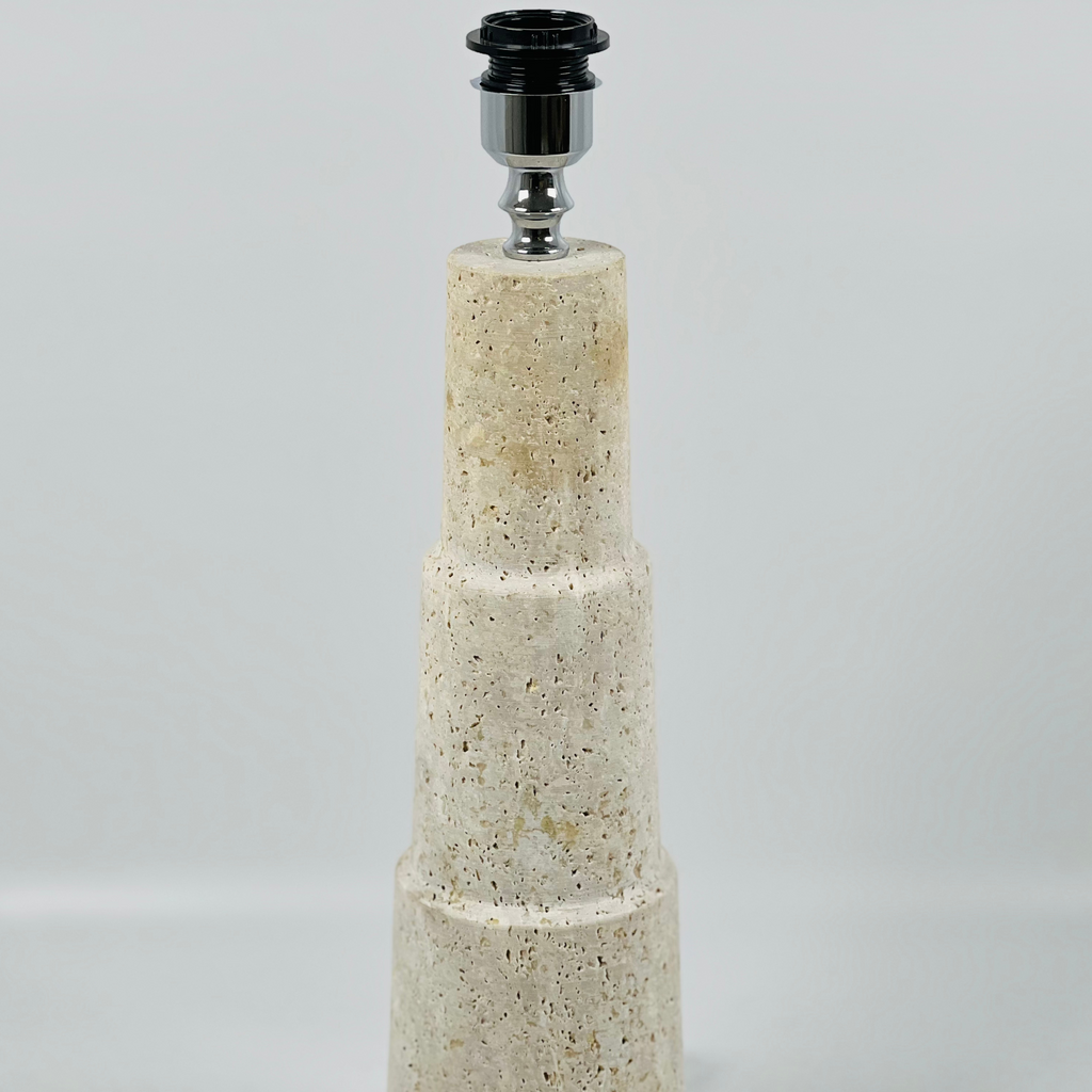 Stepped Travertine Table Lamp