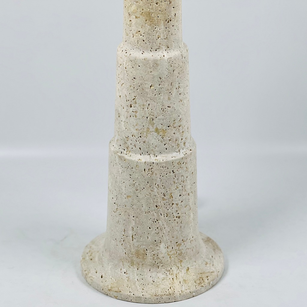 Stepped Travertine Table Lamp