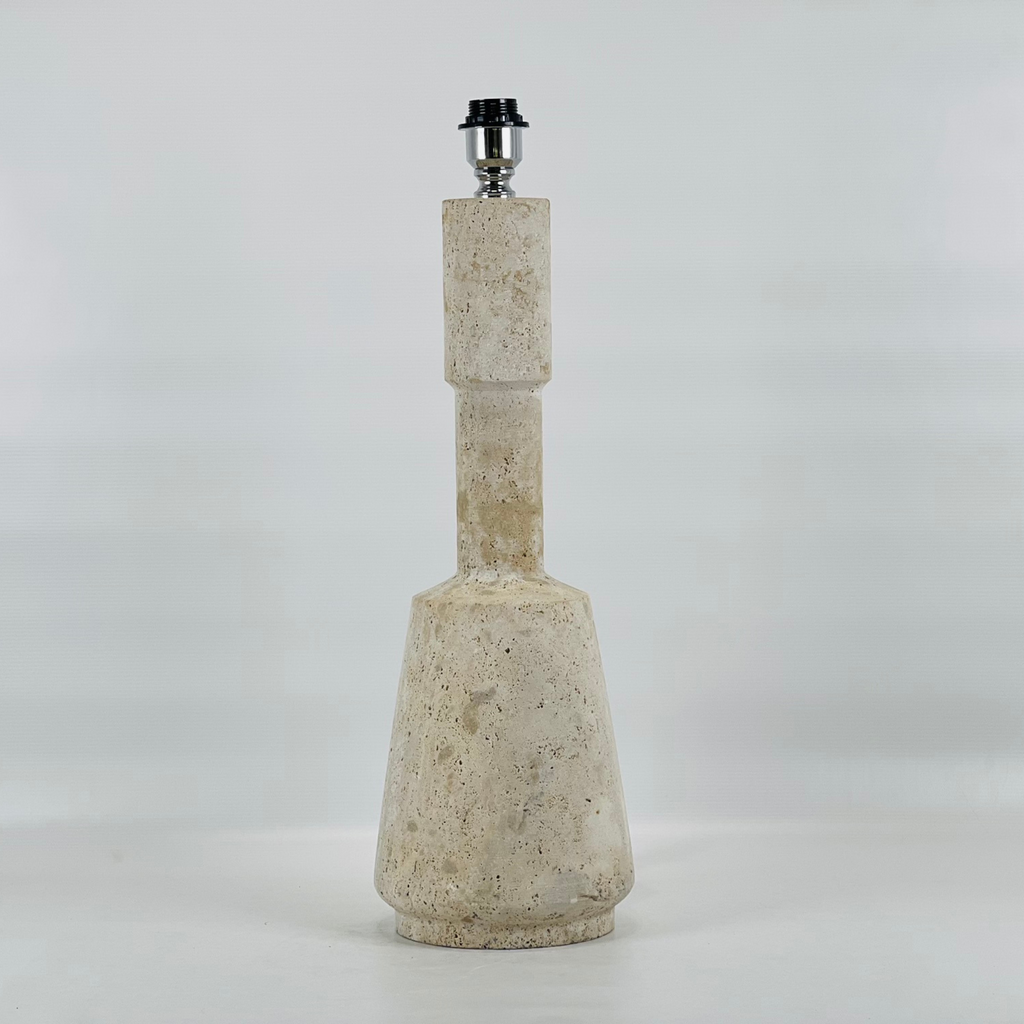 Dumbbell Bottomed Travertine Table Lamp