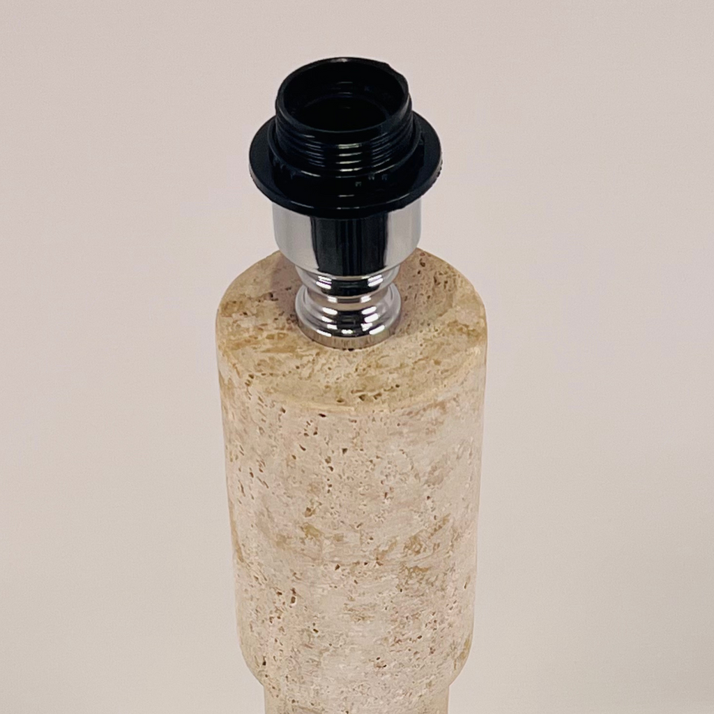 Dumbbell Bottomed Travertine Table Lamp