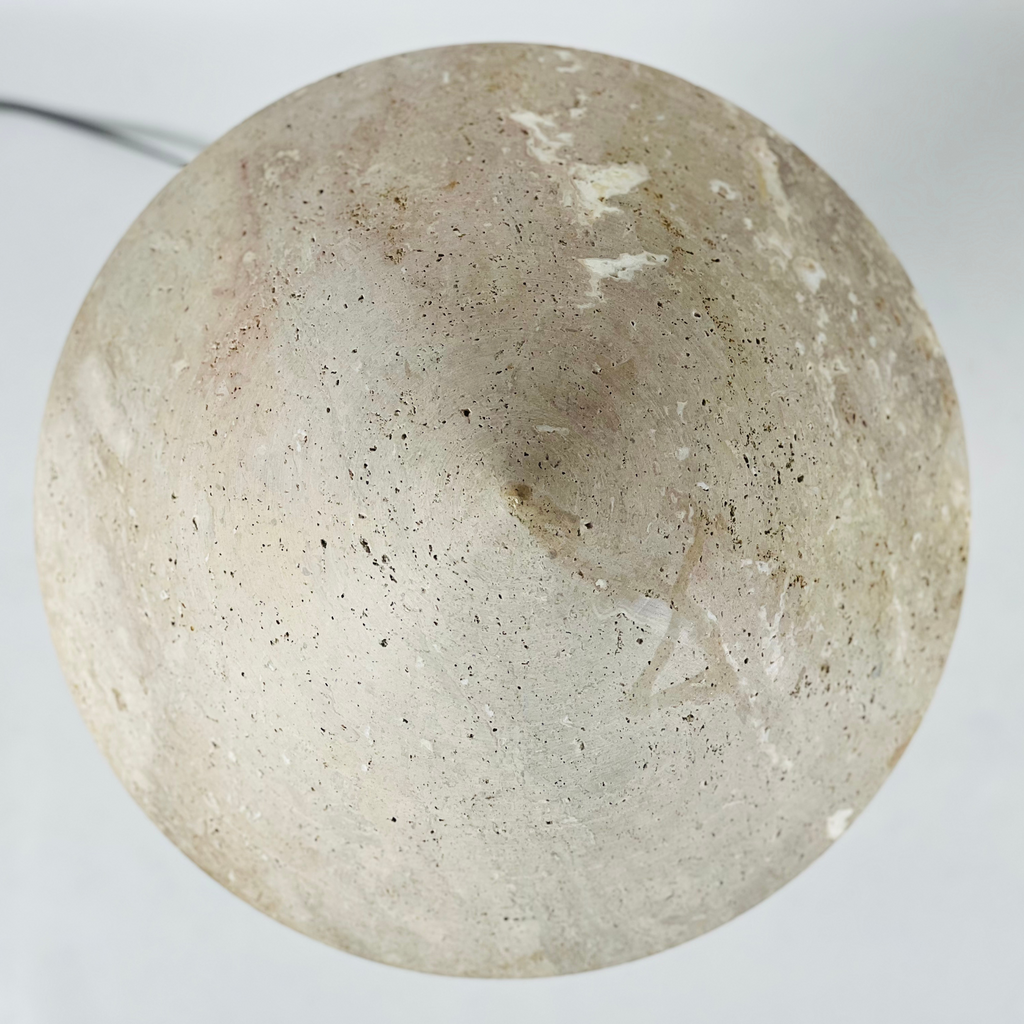 Cone-Head Travertine Table Lamp