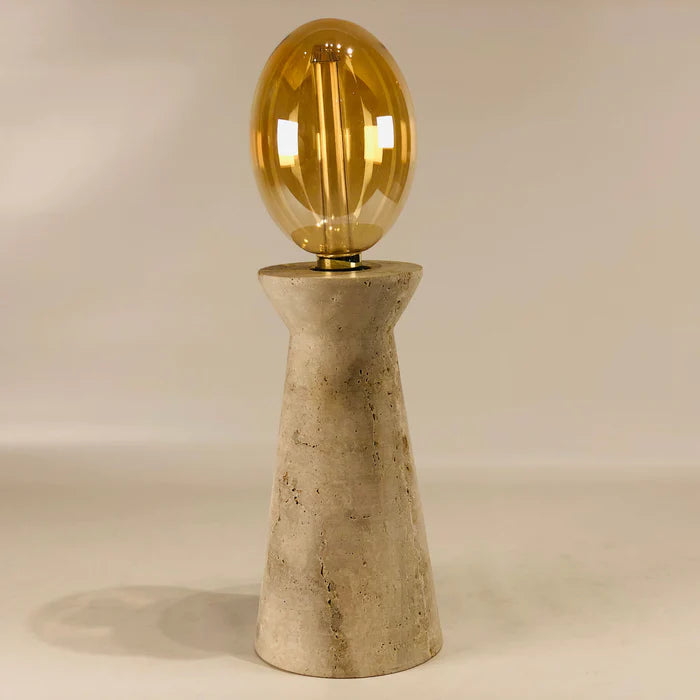 Upside Down Funnel Travertine Table Lamp