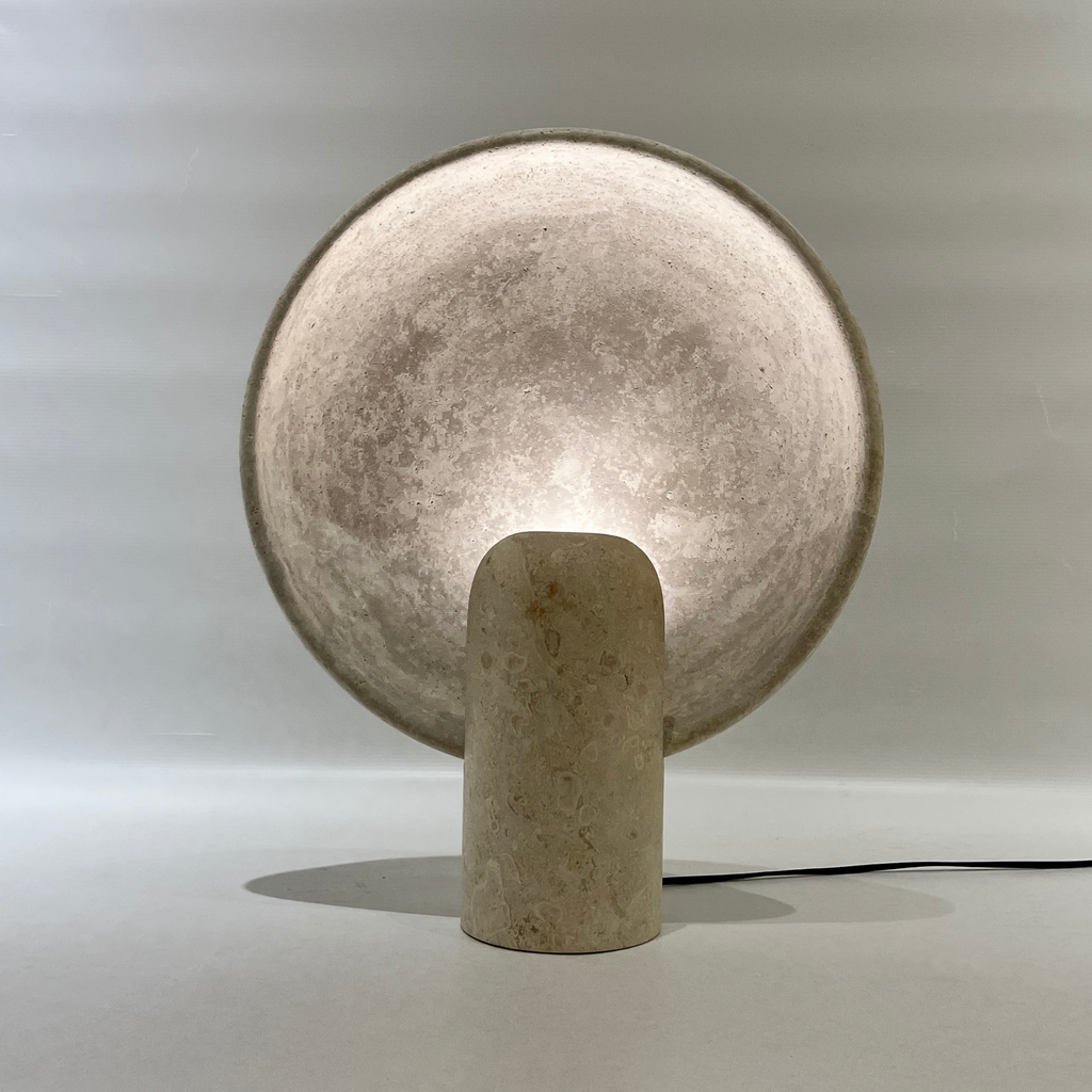 Disc Travertine Table Lamp