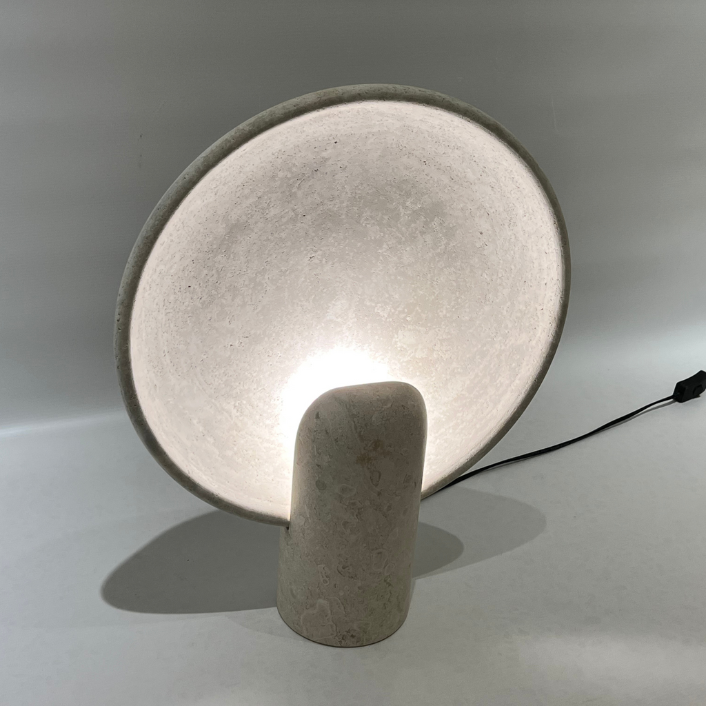 Disc Travertine Table Lamp