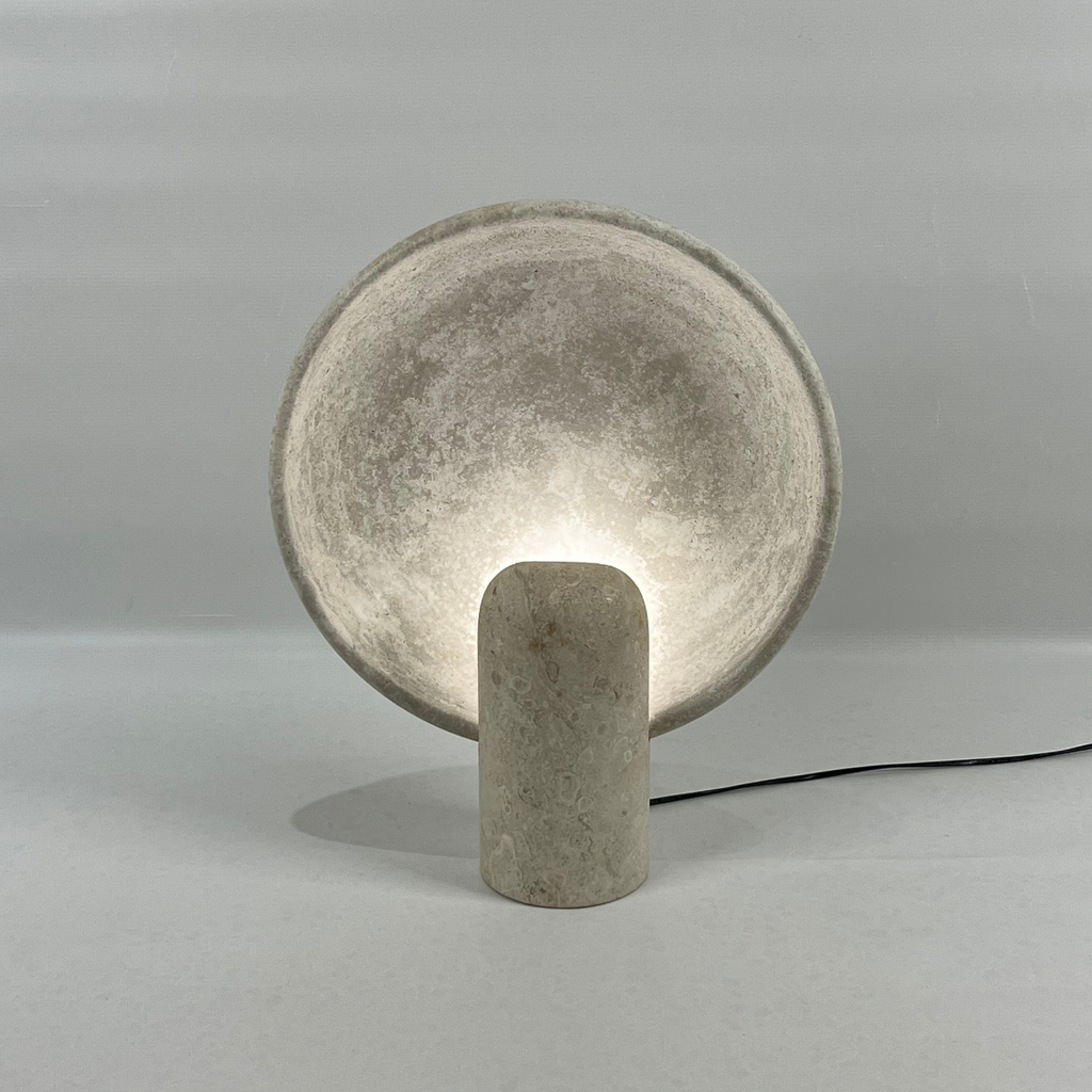 Disc Travertine Table Lamp