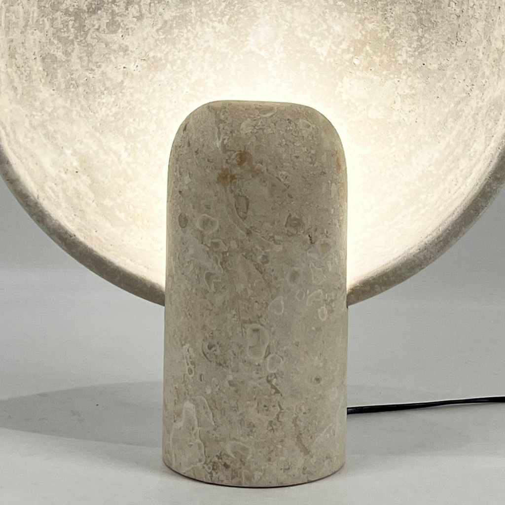 Disc Travertine Table Lamp