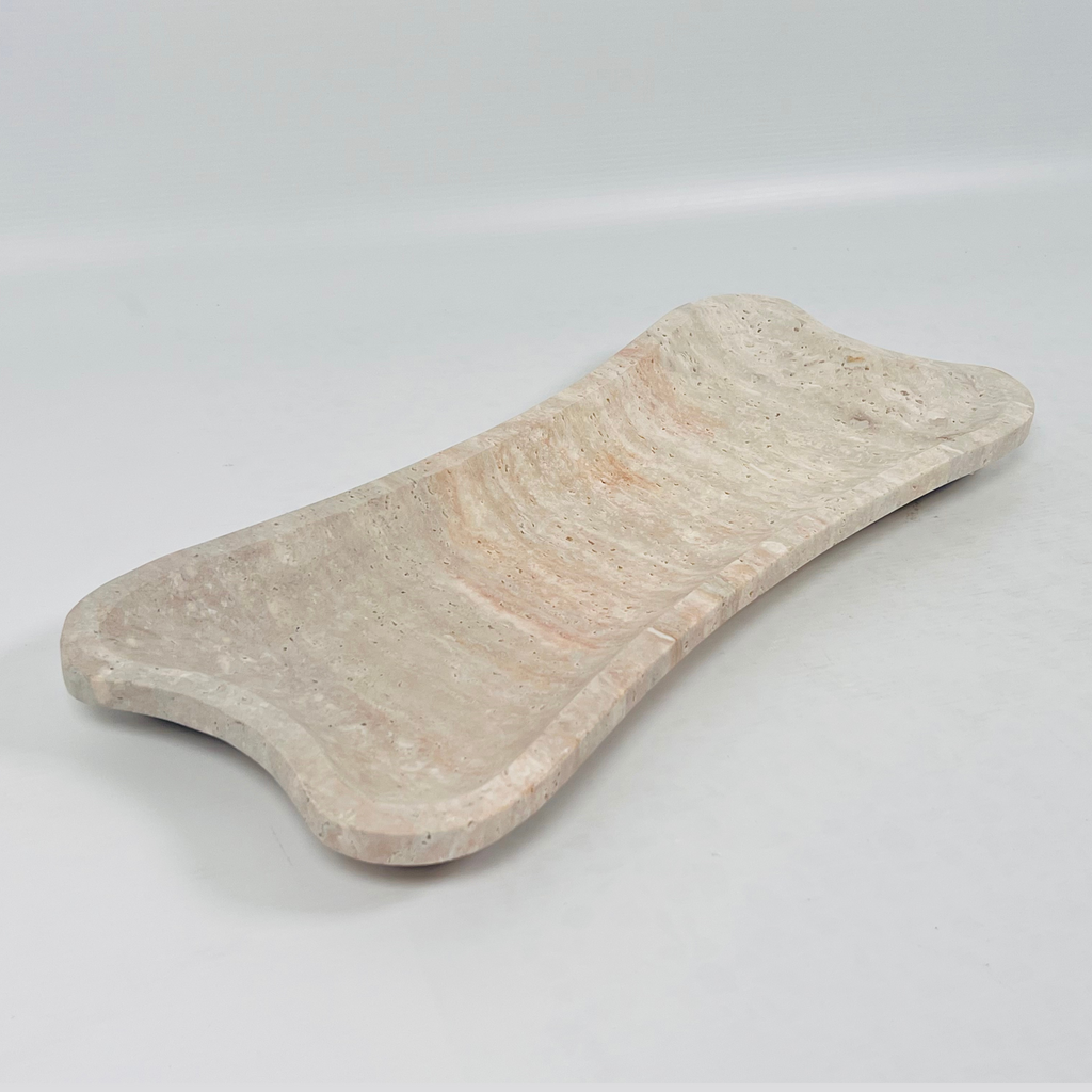 Travertine Wishbone Streaked Tray