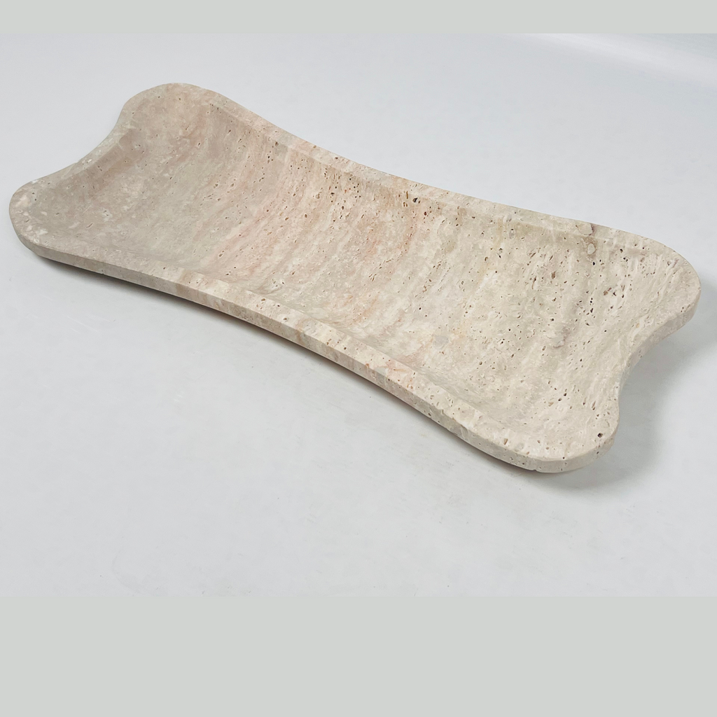 Travertine Wishbone Light Streaked Tray