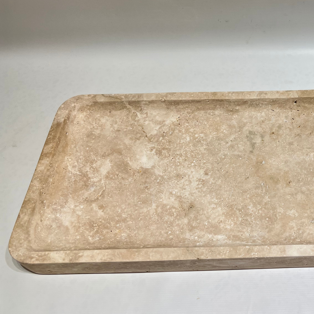 Travertine Rectangle Splotched Tray