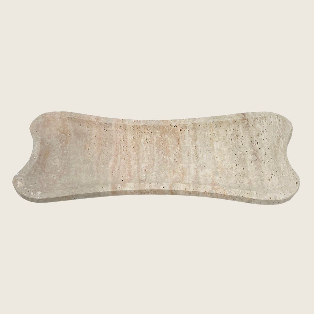 Travertine Wishbone Light Streaked Tray