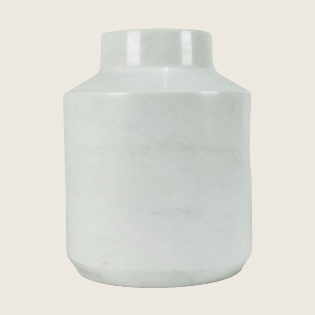 Wide Bottom Opaque White Vase