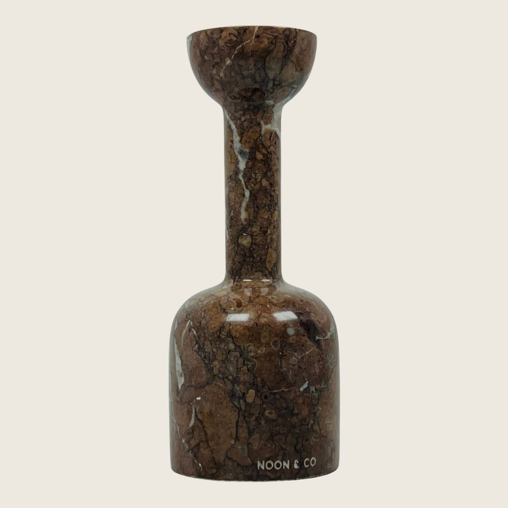 Bottle Bottom Streaked Marble Candle Stand