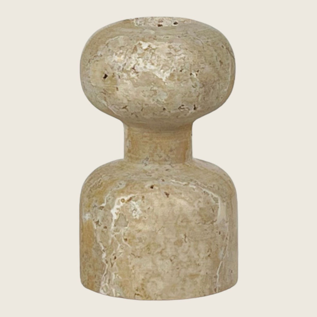 Dumbbell Travertine Candle Stand