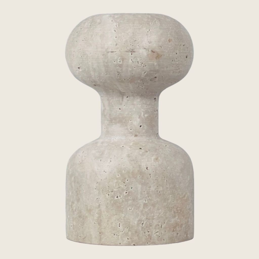 Dumbbell Light Travertine Candle Stand