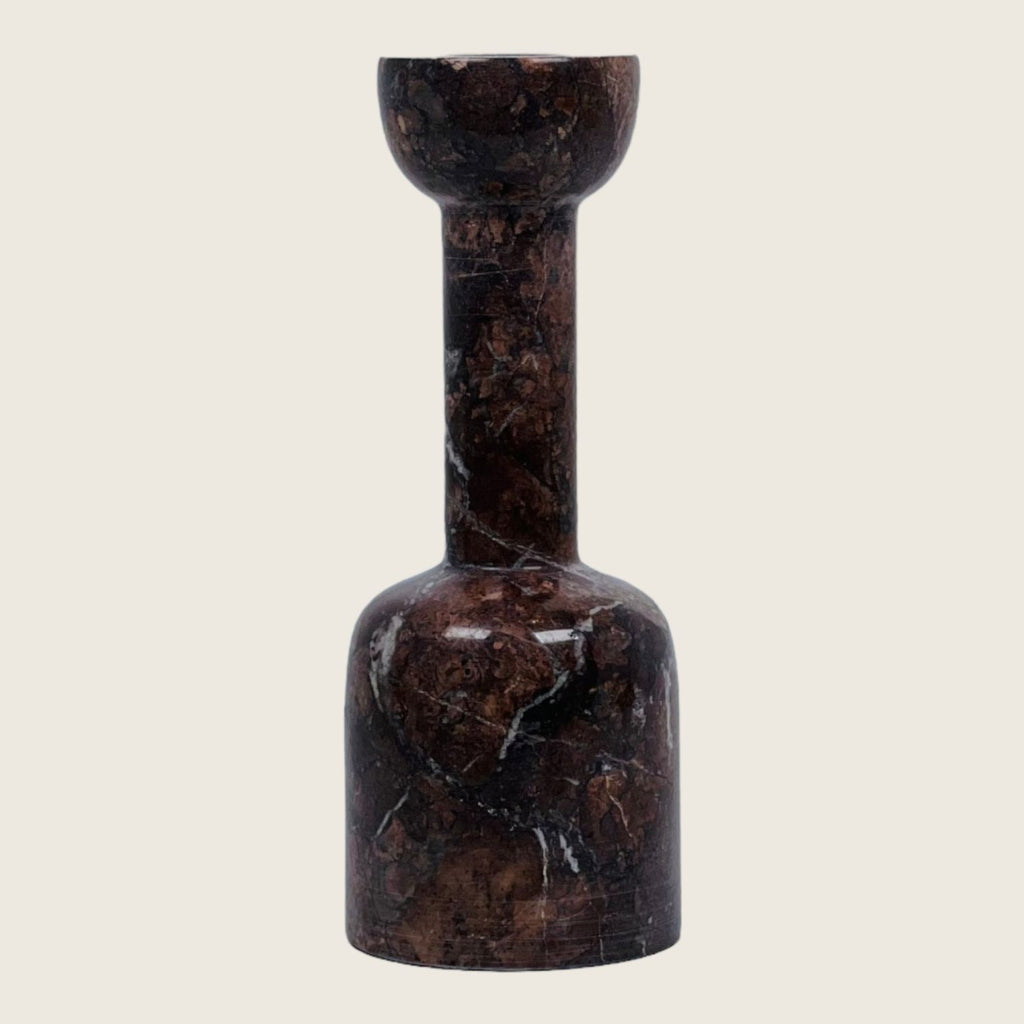 Bottle Bottom Burgundy Marble Candle Stand