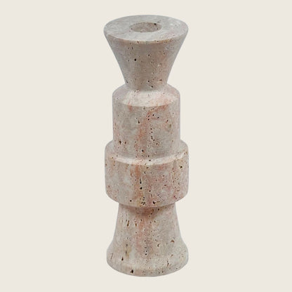 Tiered Candle Stand - Travertine