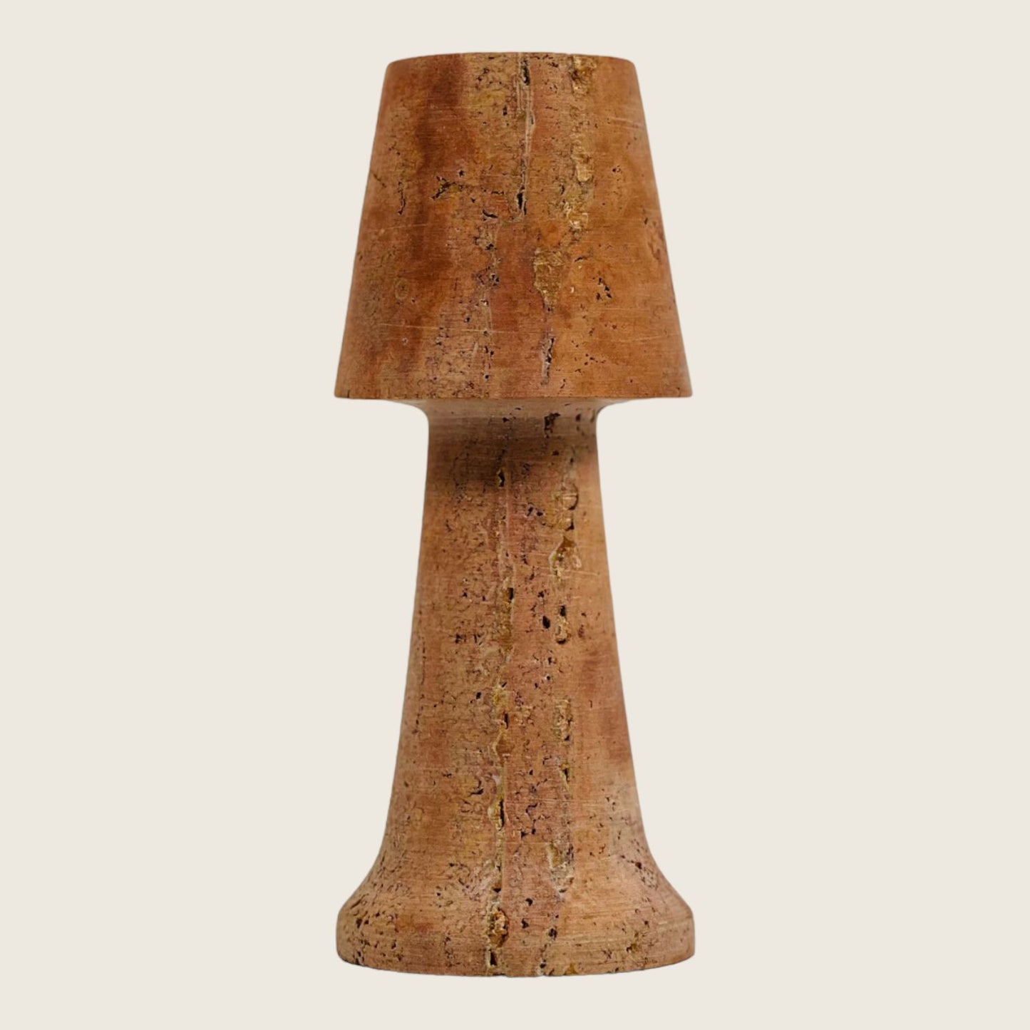 Frustum Capped Candle Stand - Red Matte