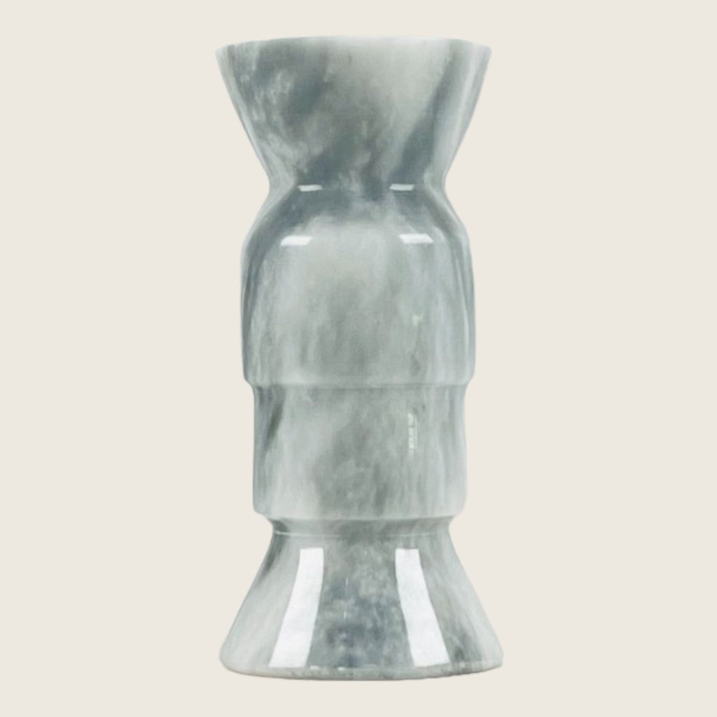 Pawn Grey Blotched Marble Candle Stand