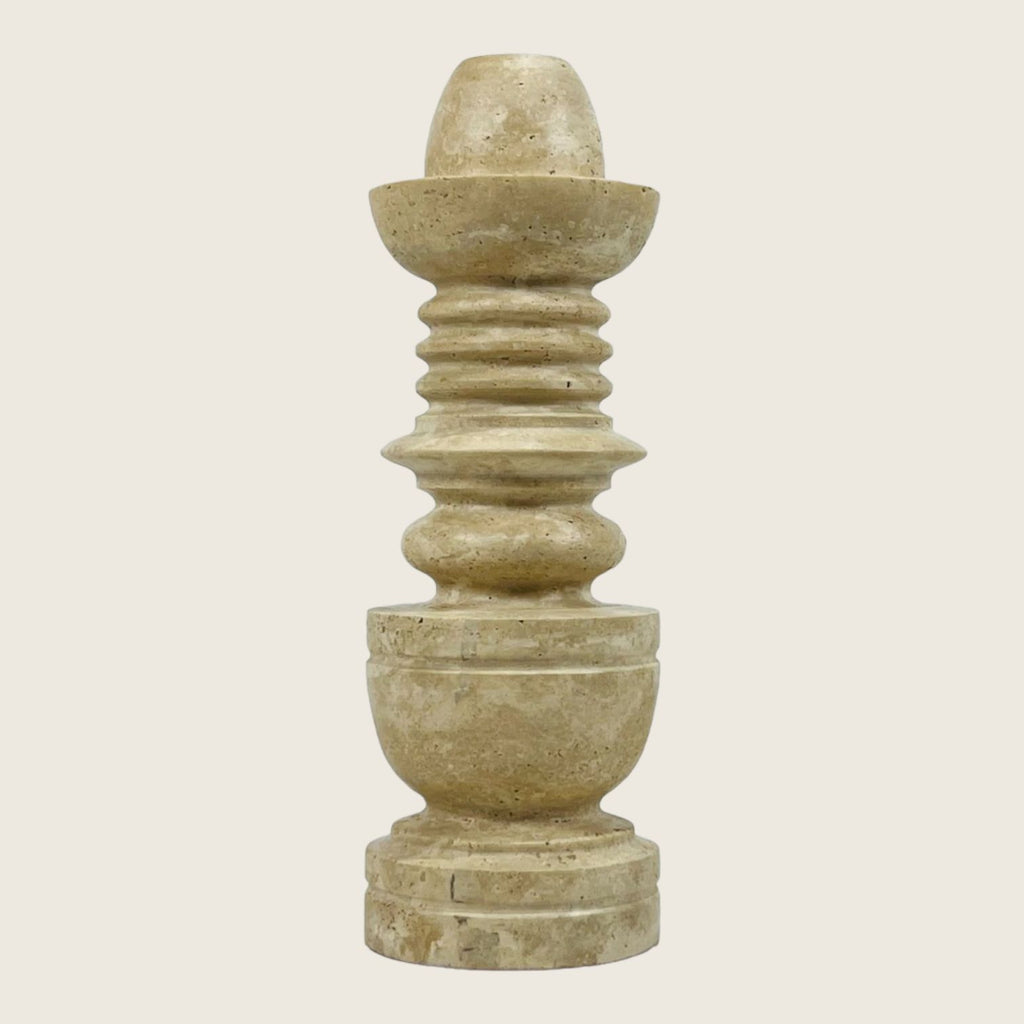 Rings of Hope Dark Travertine Candle Stand