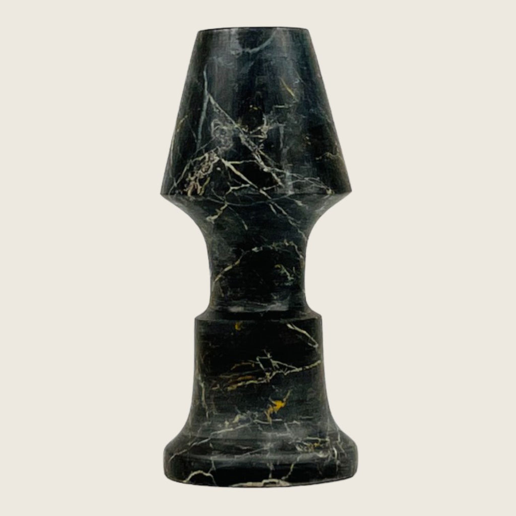 Cone Head Black Marble Candle Stand