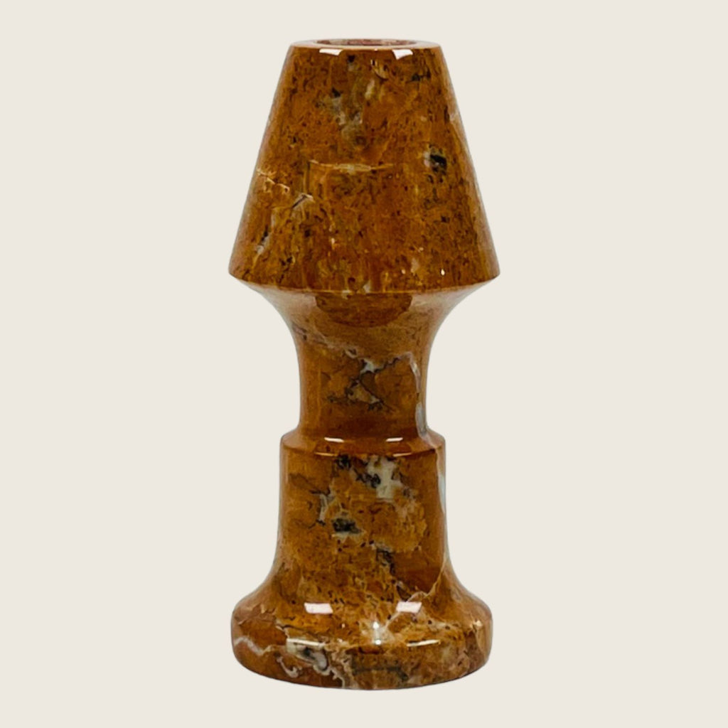 Cone Head Rare Alicante Marble Candle Stand