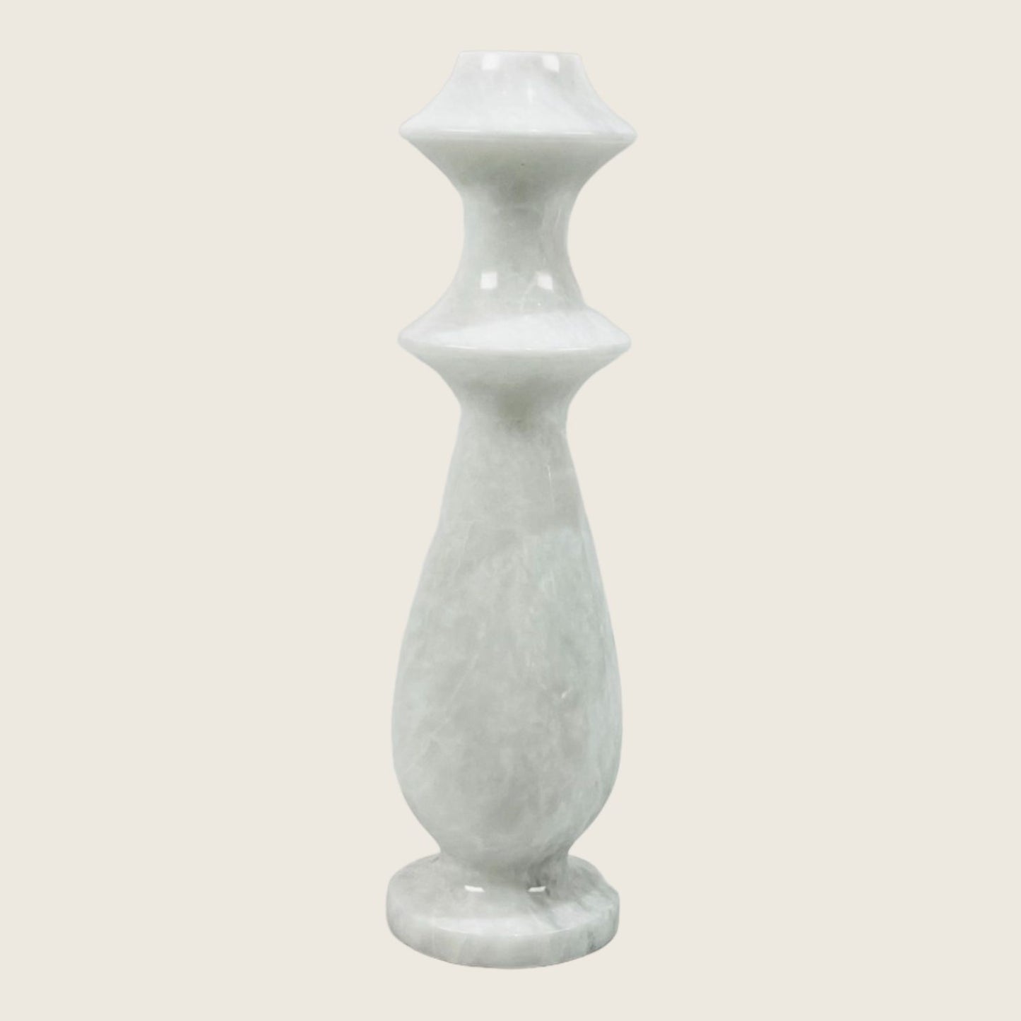 Ringed Bulb Candle Stand - Gray