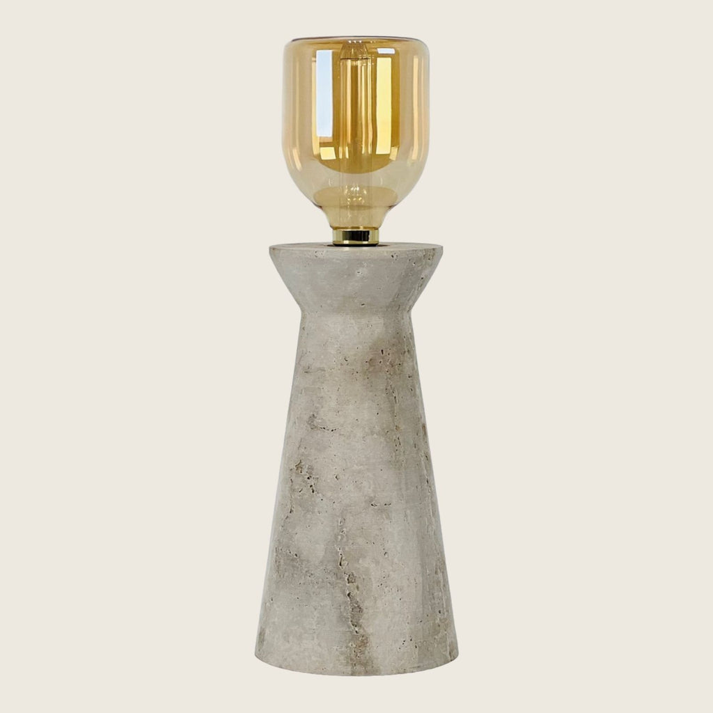 Upside Down Funnel Travertine Table Lamp