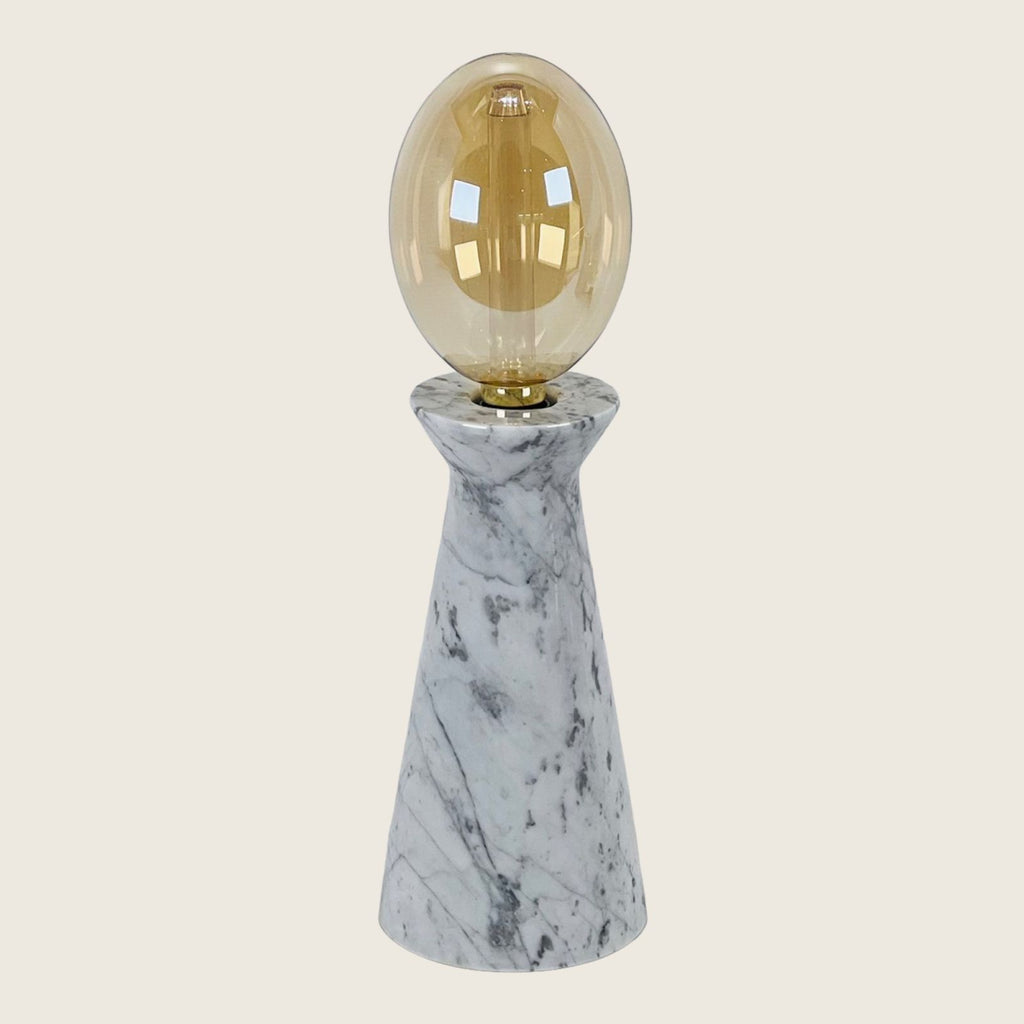 Upside Down Funnel Grey Streaked Table Lamp