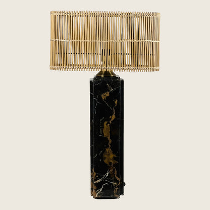 Framed Table Lamp - Black & Gold