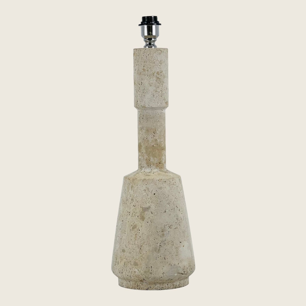 Dumbbell Bottomed Travertine Table Lamp