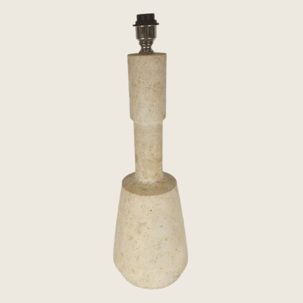 Dumbbell Bottomed Travertine Table Lamp