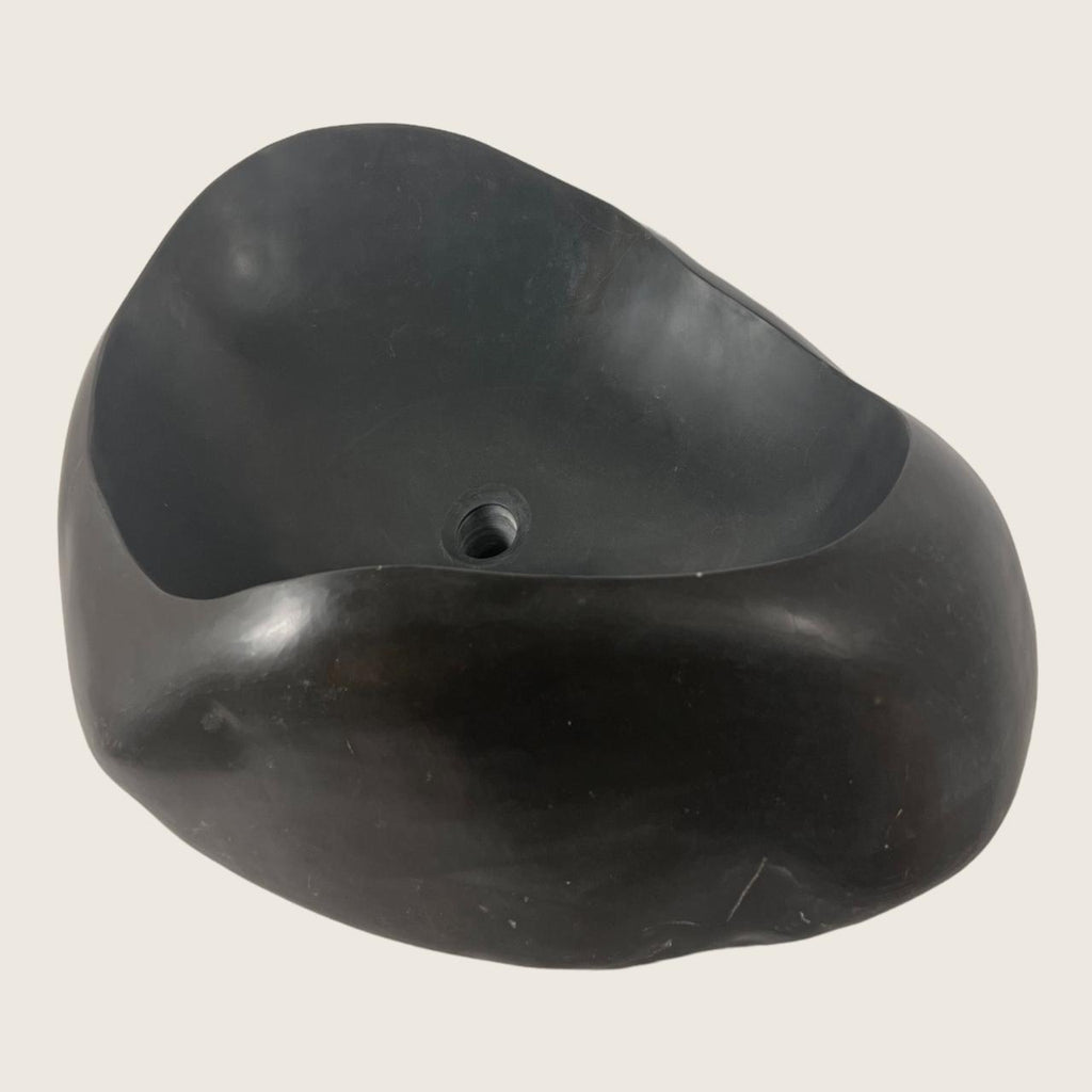 Glossy Black River Stone Sink