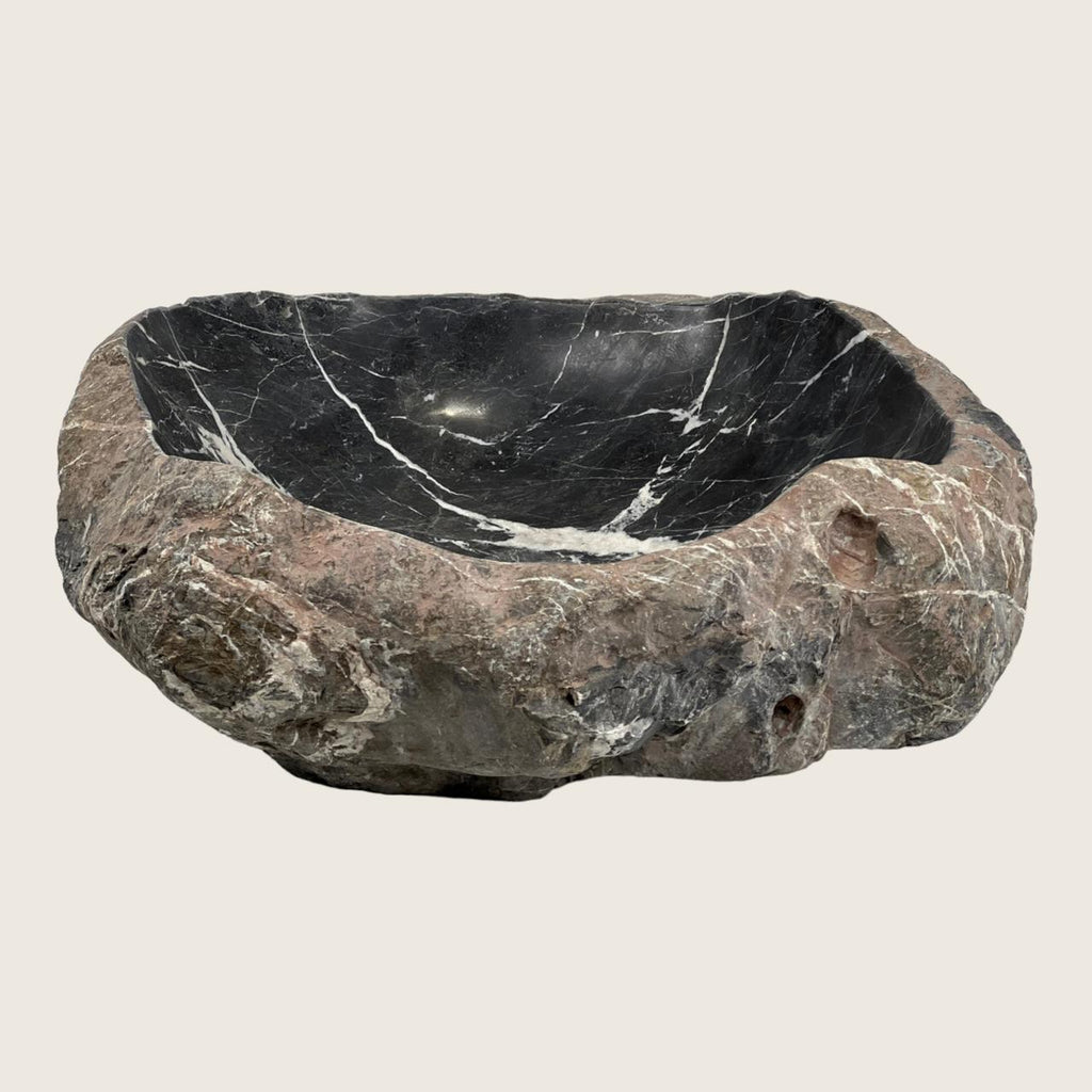 Splashed Black River Stone Sink