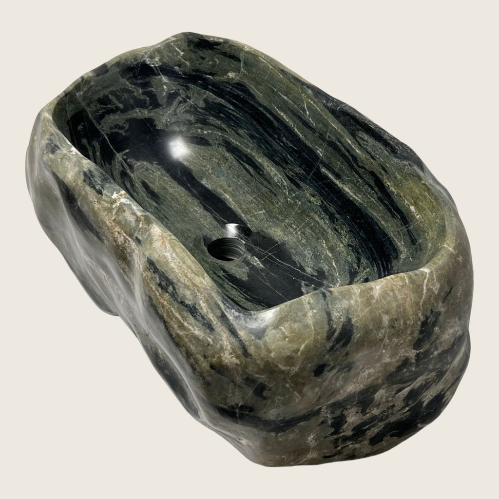 Black & Green River Stone Sink