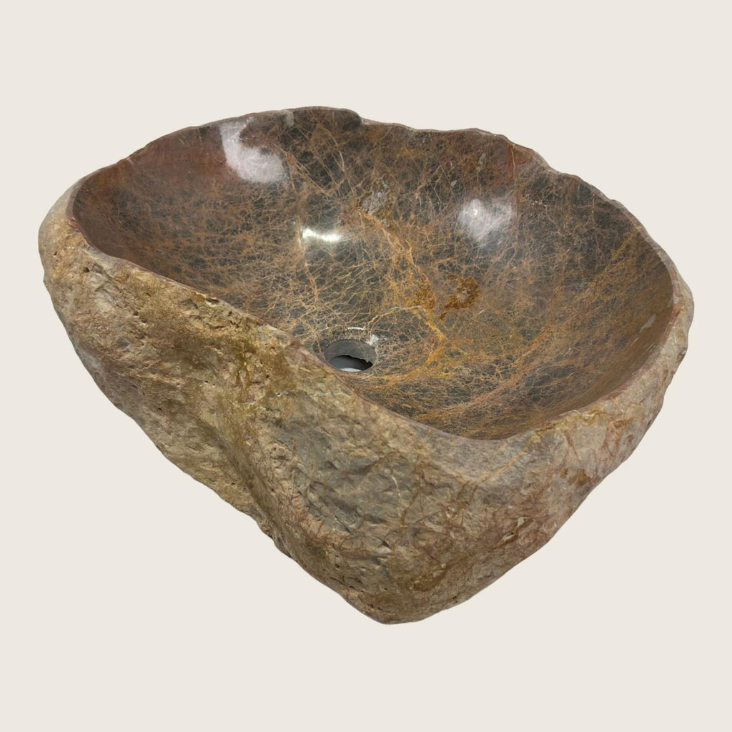 Earthy Brown River Stone Sink