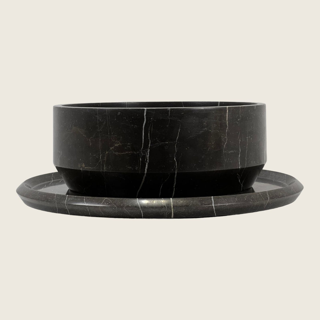 Black Streaked Marble Sink