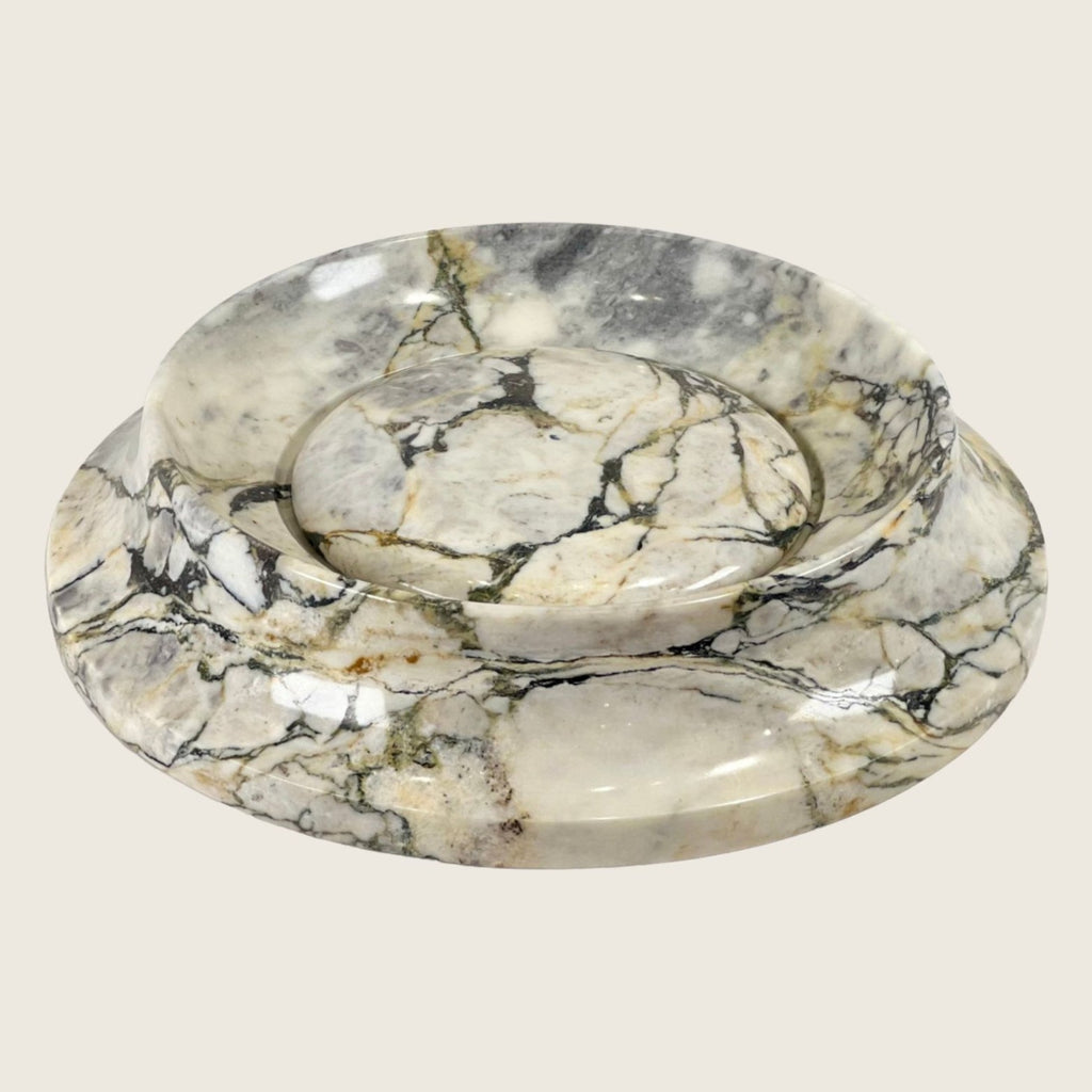 Veined Crater With Lid Marble Sink