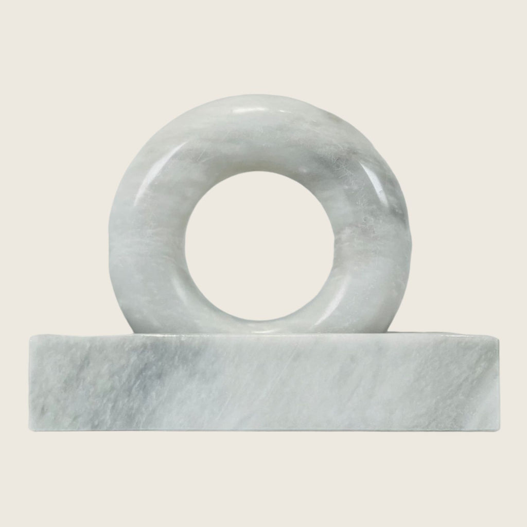 Standing Halo Light Grey Streaked Mortar & pestle