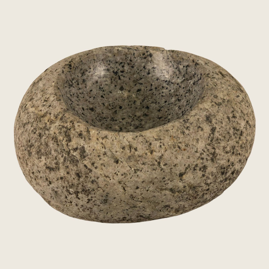 Black Speckled River Stone Bowl