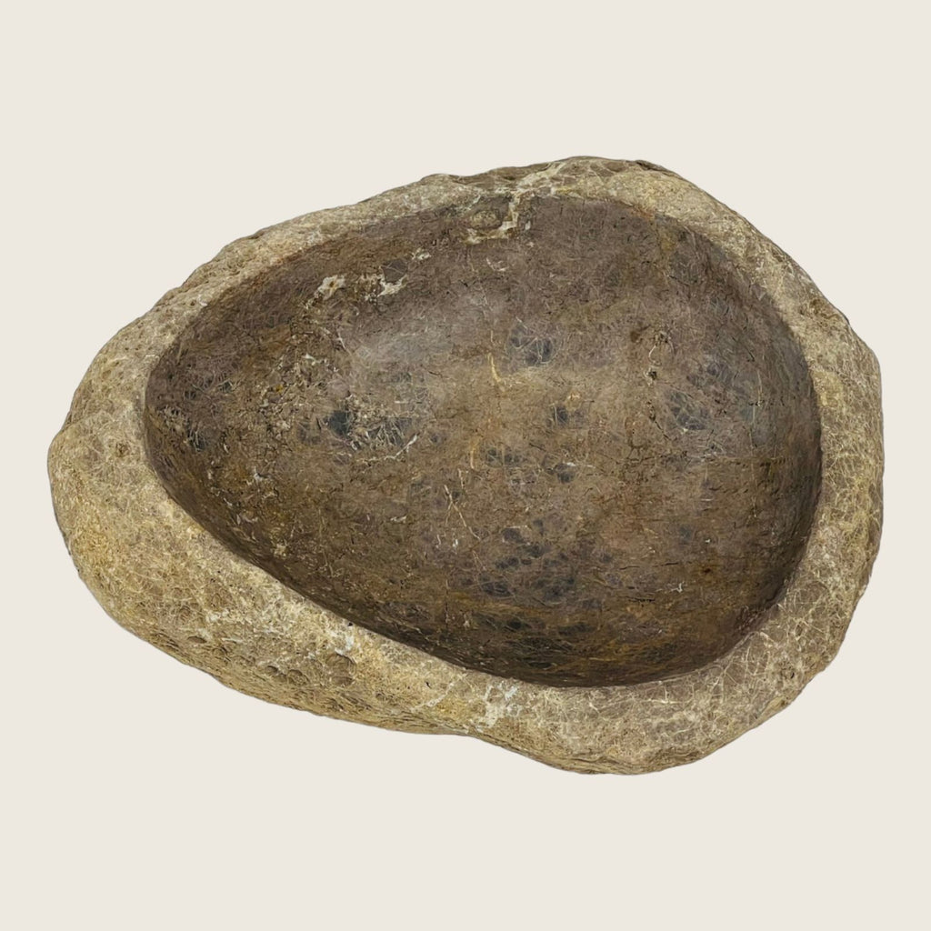 Flaxen River Stone Serving Bowl