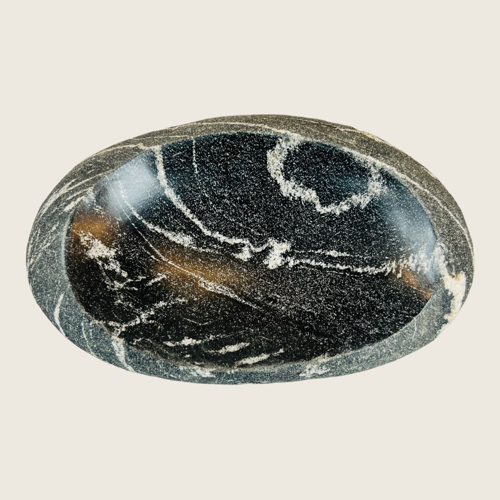 River Stone Black Streaked Soap Dish