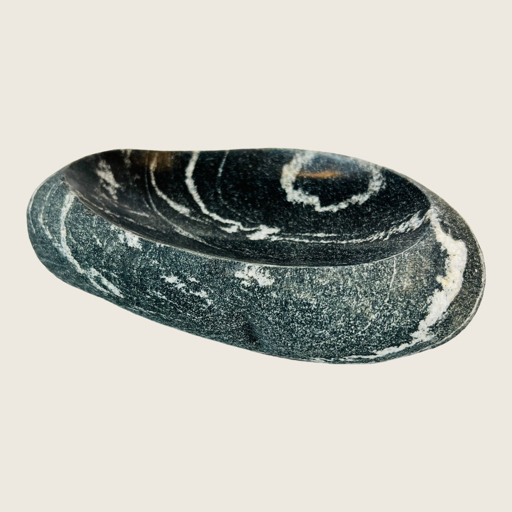 River Stone Black Streaked Soap Dish