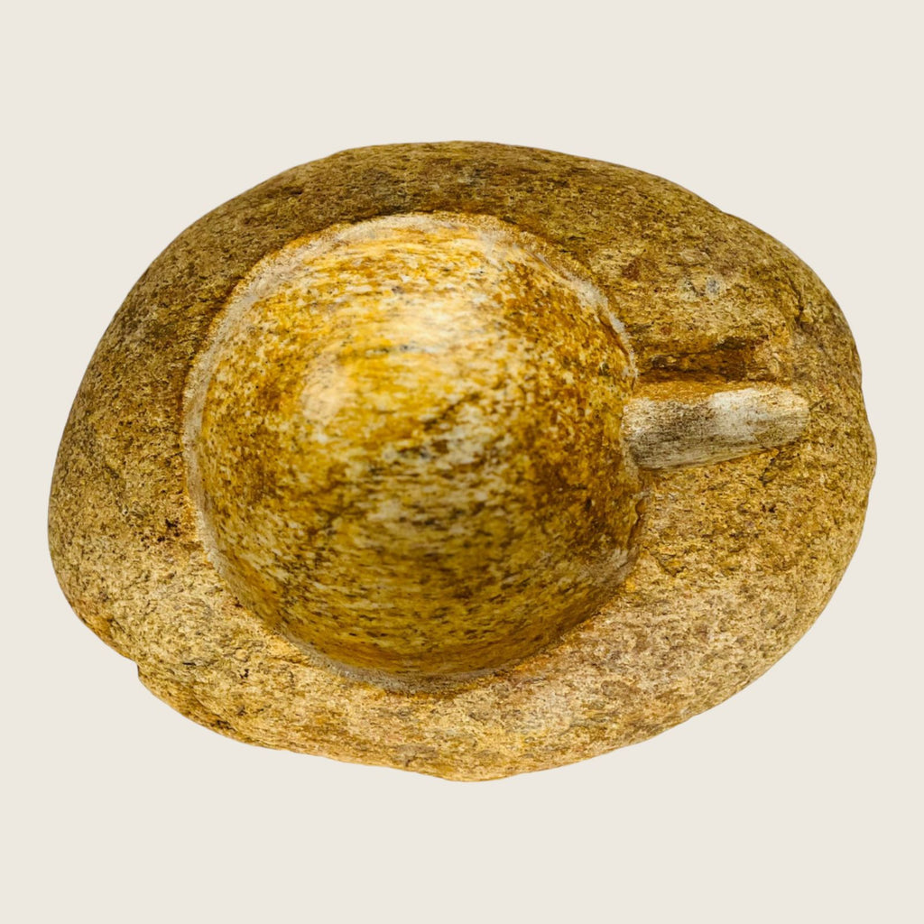 River Stone Brass Ash Tray